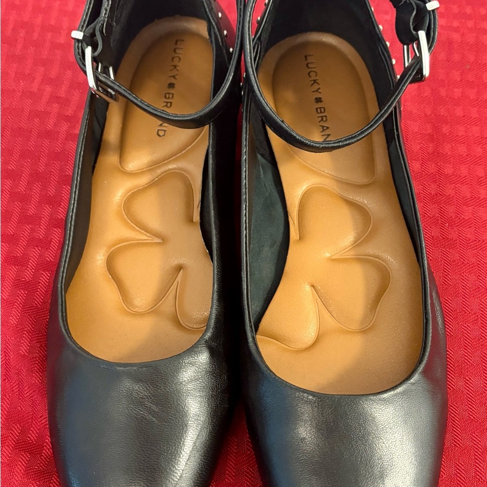 Lucky Brand Black Melsin Ankle Flats - Size 8 image 7
